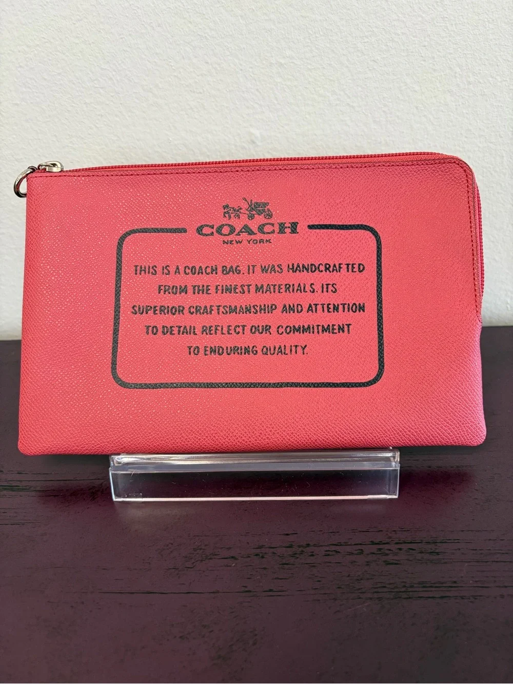 COACH Pink Storypatch Zip Pouch